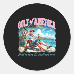 Pegatina Redonda Golfo De Estados Unidos Estados Unidos Trump Te En