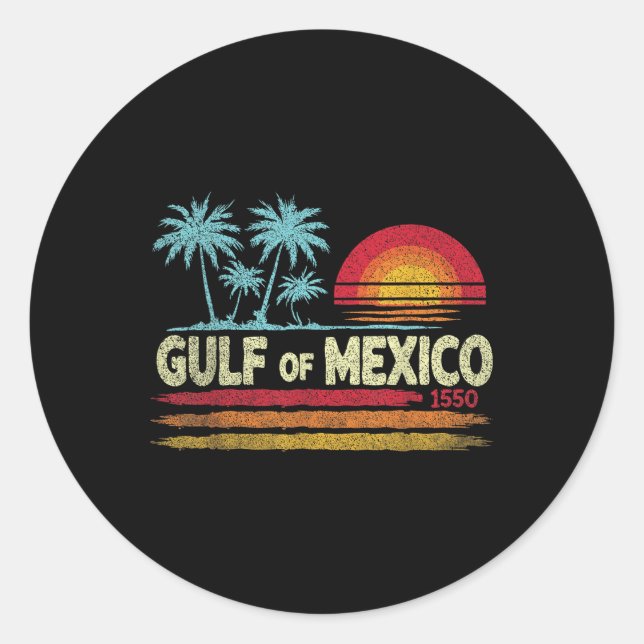 Pegatina Redonda Golfo De México (Anverso)