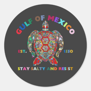 Pegatina Redonda Golfo de méxico