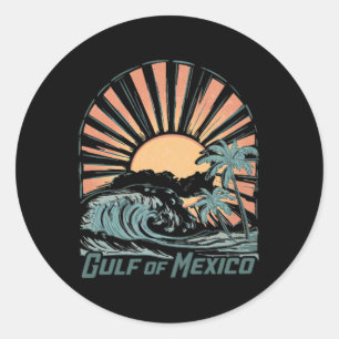 Pegatina Redonda Golfo De México