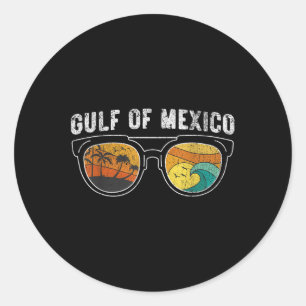Pegatina Redonda Golfo De México - Alquiler Del Golfo De Estados Un