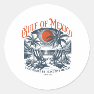 Pegatina Redonda Golfo De México Forever Beach Golfo De México