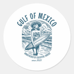 Pegatina Redonda Golfo De México Forever Beach Golfo De México