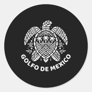 Pegatina Redonda Golfo De México Viva México Golfo De México Souven