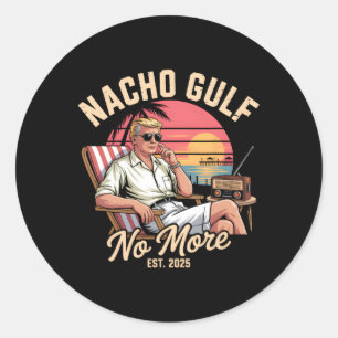 Pegatina Redonda Golfo de Nacho No Más Divertido Vacaciones de Trum