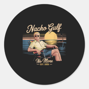 Pegatina Redonda Golfo de Nacho No Más Divertido Vacaciones Trump 2
