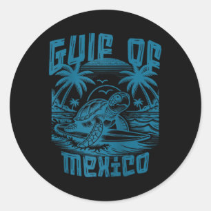 Pegatina Redonda Golfo Retro De México Forever Turtle Beach G