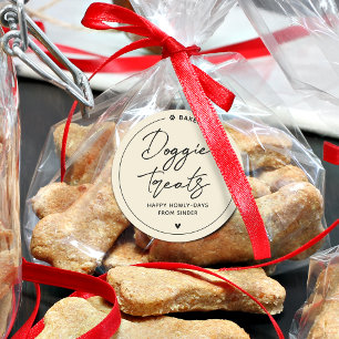 Pegatina Redonda Golosinas Caseras Modernas para Perros