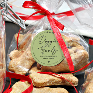 Pegatina Redonda Golosinas Caseras Modernas para Perros
