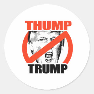 Pegatina Redonda Golpea a Trump - Anti-Trump