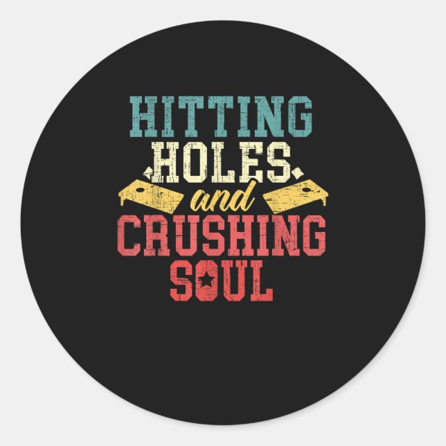 Pegatina Redonda Golpeando agujeros aplastando almas Jugador de agu (Anverso)