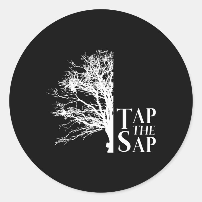 Pegatina Redonda Golpear La Sap Para El Jarabe De Maple (Anverso)
