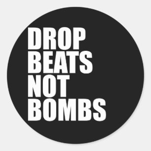 Pegatina Redonda Golpear no bombardear