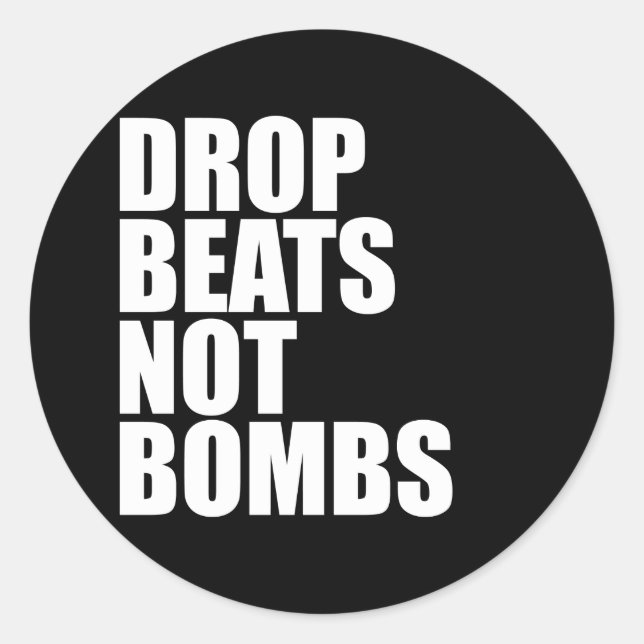 Pegatina Redonda Golpear no bombardear (Anverso)