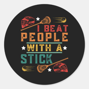 Pegatina Redonda Golpeo A La Gente Con Un Lárosse Funny Stick 6