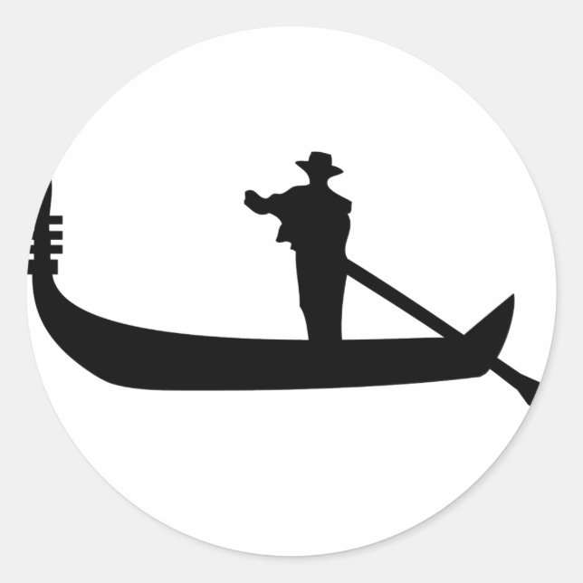 Pegatina Redonda góndola veneciana (Anverso)