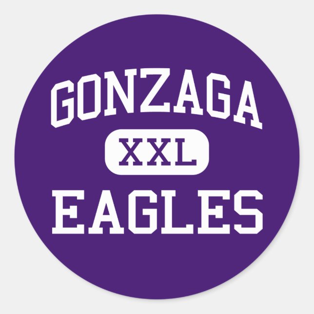 Pegatina Redonda Gonzaga - Eagles - College - Washington (Anverso)
