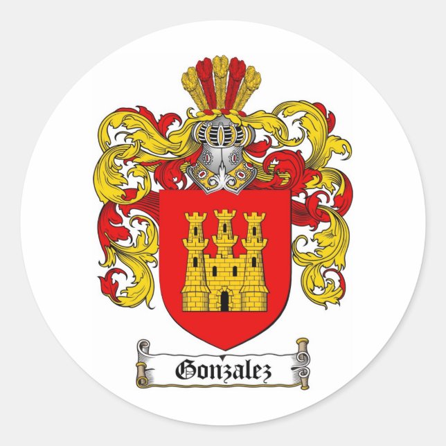 PEGATINA REDONDA GONZALEZ FAMILIARES CREST - GONZALEZ RECUBRIMIENTO (Anverso)