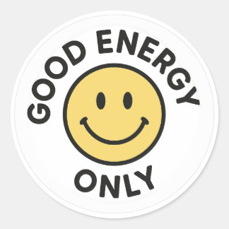 Pegatina Redonda Good Energy Only Cute Similey Sticker