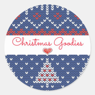 Pegatina Redonda Goodies de los Navidades azules rojos
