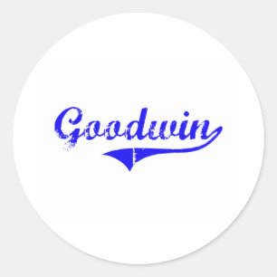 Pegatina Redonda Goodwin Surname Classic