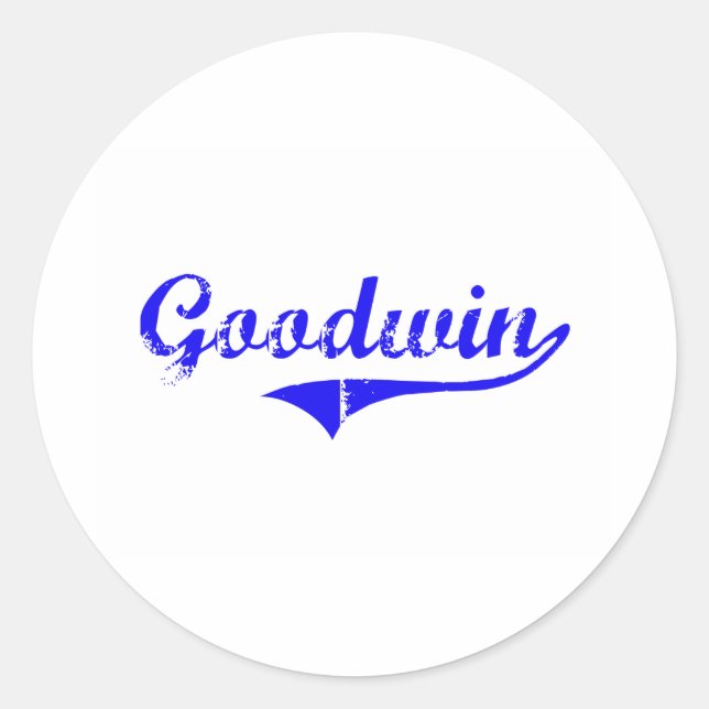 Pegatina Redonda Goodwin Surname Classic (Anverso)