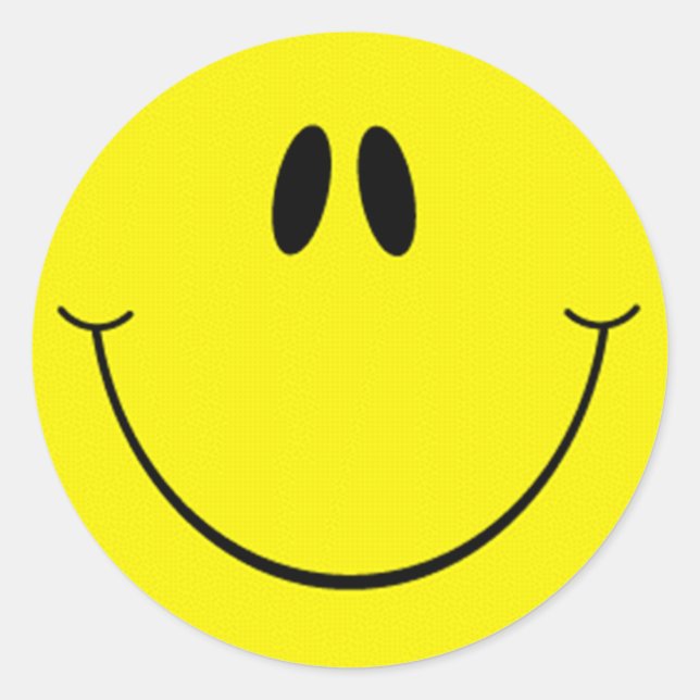 Pegatina Redonda Goofy Smile Face (Anverso)