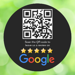 Pegatina Redonda Google Review Código QR Scan Me