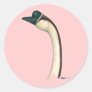 Pegatina Redonda Goose: Brown Chinese Head