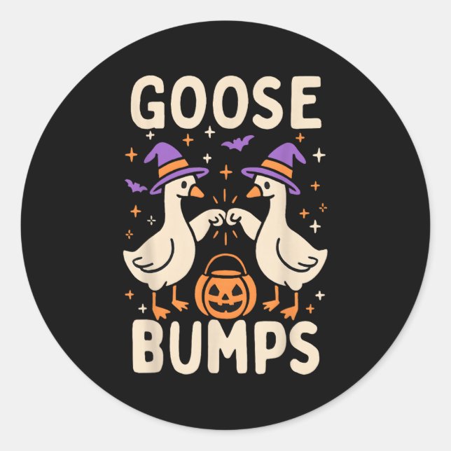Pegatina Redonda Goose Bumps Goosebumps Halloween Silly Meme Funny  (Anverso)