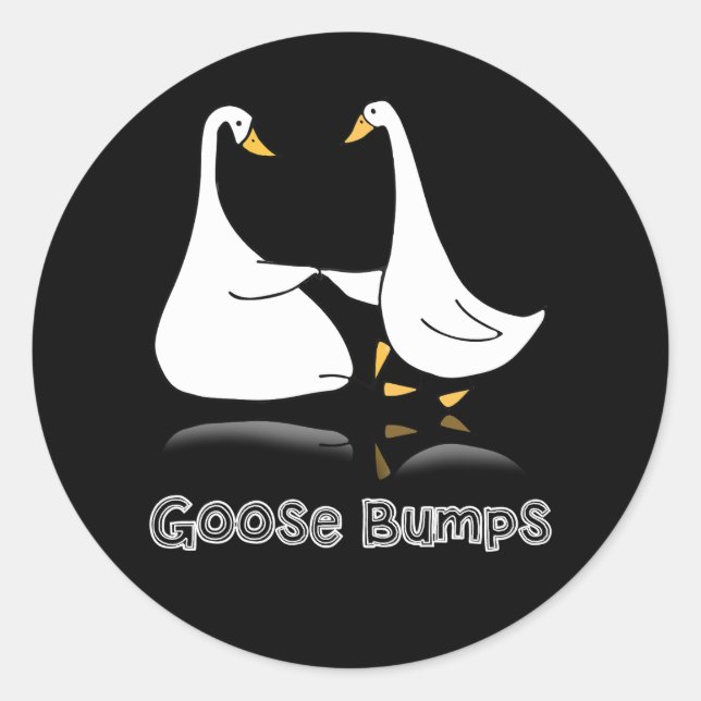 Pegatina Redonda Goose Embroed Goose Bump Silly Goose Best Fri (Anverso)