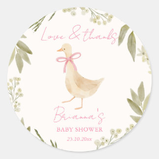Pegatina Redonda Goose nursery rhymes baby shower favor