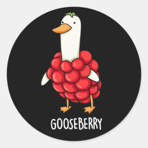 Pegatina Redonda Gooseberry Funny Berry Pun Dark BG