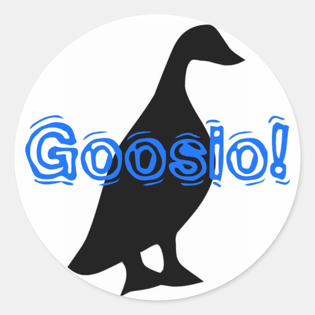 Pegatina Redonda ¡Goosio! (Anverso)
