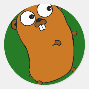 Pegatina Redonda Gopher adaptable lindo