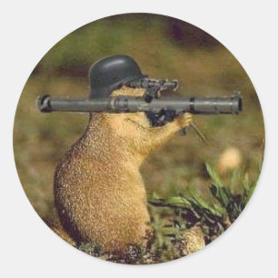 Pegatina Redonda gopher bazooka