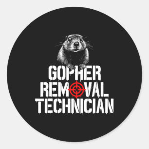 Pegatina Redonda Gopher Hunting Trip Gopher Hunter Suministros Goph