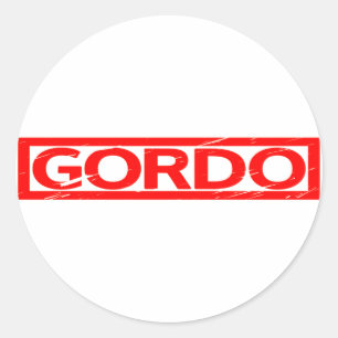 Pegatina Redonda Gordo Stamp