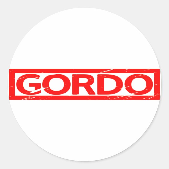 Pegatina Redonda Gordo Stamp (Anverso)