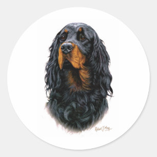 Pegatina Redonda Gordon Setter