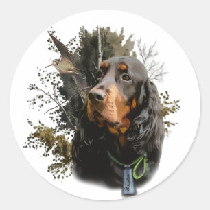 Pegatina Redonda Gordon Setter