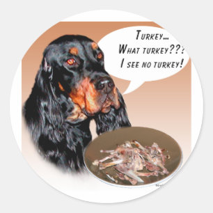 Pegatina Redonda Gordon Setter Turkey