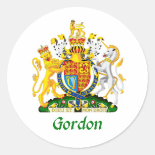 Pegatina Redonda Gordon Shield de Gran Bretaña