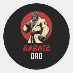 Pegatina Redonda Gorilla Karate Dad Mial Super Dad