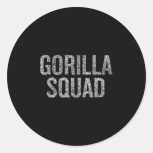 Pegatina Redonda Gorilla Squad gracioso humor de los amantes de los