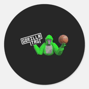 Pegatina Redonda Gorilla Tag Vr Gamer Para Niños Bysketbyll