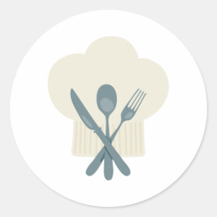 Pegatina Redonda Gorra Chef