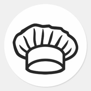 Pegatina Redonda Gorra de cocina del chef