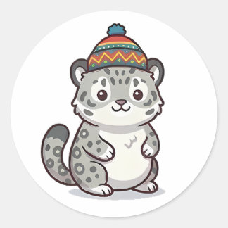 Pegatina Redonda Gorra Leopardo