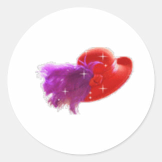 Pegatina Redonda gorra rojo